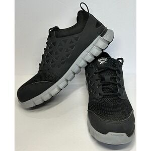 Reebok Work RB4041 Alloy Toe Black Gray Athletic Work Safety Shoes 6.5W